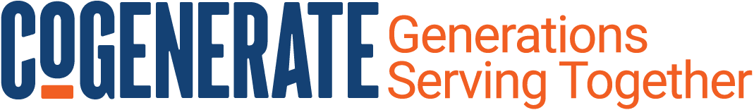 CoGenerate Wordmark with text reading "Generations Serving Together"